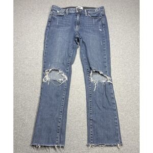 Paige Jeans Womens Size 27 (28x27) Jacqueline Straight Midrise Distressed Crop